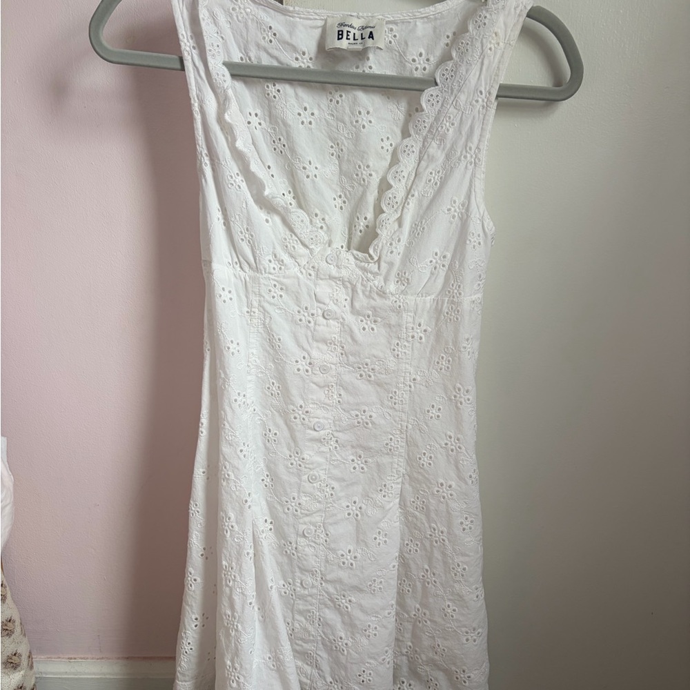 Frankie's Bikinis White Eyelet Mini Dress